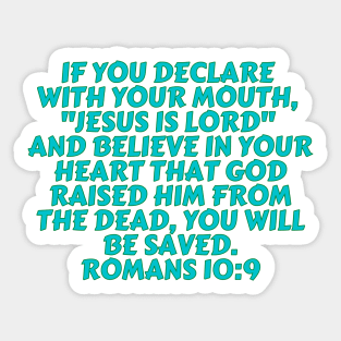 Bible Verse Romans 10:9 Sticker